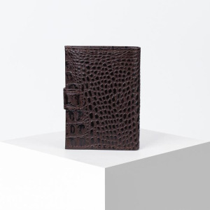 Портмоне на кнопке, 2 отдела для автодокументов, цвет коричневый Портмоне на кнопке, 2 отдела для автодокументов, цвет коричневый