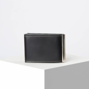 Портмоне с зажимом для купюр, отдел для монет, цвет чёрный Портмоне с зажимом для купюр, отдел для монет, цвет чёрный