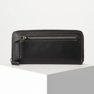 Портмоне-визитница, 3 отдела на молнии, отдел для монет, флотер, цвет чёрный Портмоне-визитница, 3 отдела на молнии, отдел для монет, флотер, цвет чёрный
