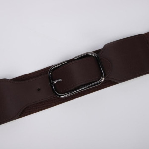 Ремень женский, ширина 5 см, резинка, гвоздик, пряжка металл, цвет коричневый Ремень женский, ширина 5 см, резинка, гвоздик, пряжка металл, цвет коричневый