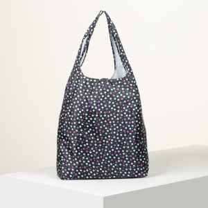 Сумка хозяйственная складная в кошелёк, отдел на кнопке, цвет чёрный Сумка хозяйственная складная в кошелёк, отдел на кнопке, цвет чёрный