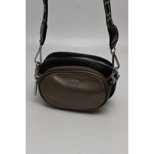 Сумка кросс-боди, 2 отдела на молниях, кошелёк, цвет чёрный/бронза Сумка кросс-боди, 2 отдела на молниях, кошелёк, цвет чёрный/бронза