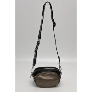 Сумка кросс-боди, 2 отдела на молниях, кошелёк, цвет чёрный/бронза Сумка кросс-боди, 2 отдела на молниях, кошелёк, цвет чёрный/бронза