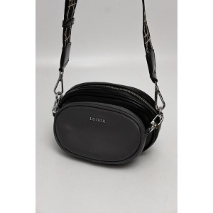 Сумка кросс-боди, 2 отдела на молниях, кошелёк, цвет чёрный/серый Сумка кросс-боди, 2 отдела на молниях, кошелёк, цвет чёрный/серый