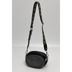 Сумка кросс-боди, 2 отдела на молниях, кошелёк, цвет чёрный/серый Сумка кросс-боди, 2 отдела на молниях, кошелёк, цвет чёрный/серый