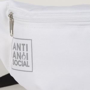 Сумка на пояс Anti anti social, 32х8х15 см, отд на молнии, белая Сумка на пояс Anti anti social, 32х8х15 см, отд на молнии, белая