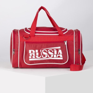 Сумка спортивная, 3 отдела на молниях, наружный карман, длинный ремень, цвет красный Сумка спортивная, 3 отдела на молниях, наружный карман, длинный ремень, цвет красный