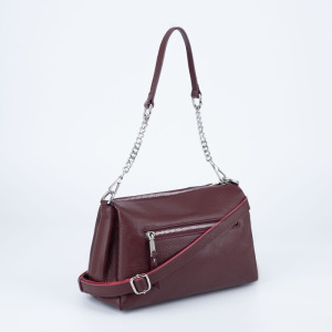 Сумка жен 1139, 28*10*18,отд на молнии, н/карман, нат кожа, бордовый Сумка жен 1139, 28*10*18,отд на молнии, н/карман, нат кожа, бордовый