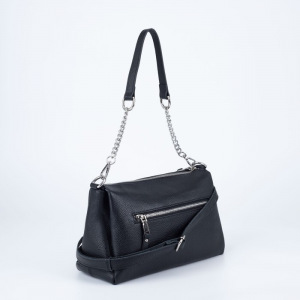 Сумка жен 1139, 28*10*18,отд на молнии, н/карман, нат кожа, черный Сумка жен 1139, 28*10*18,отд на молнии, н/карман, нат кожа, черный