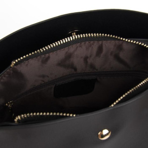 Сумка женская, отдел на молнии, 2 наружных кармана, длинный ремень, с кошельком, цвет чёрный Сумка женская, отдел на молнии, 2 наружных кармана, длинный ремень, с кошельком, цвет чёрный