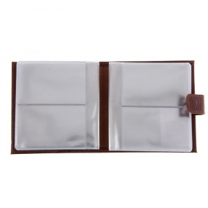 Визитница, 2 ряда, 16 листов, цвет коричневый Визитница, 2 ряда, 16 листов, цвет коричневый