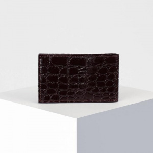 Визитница горизонтальная, 18 холдеров, крокодил, цвет коричневый Визитница горизонтальная, 18 холдеров, крокодил, цвет коричневый