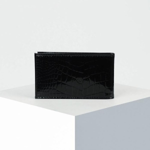 Визитница горизонтальная, на 18 карт, скат, цвет чёрный Визитница горизонтальная, на 18 карт, скат, цвет чёрный