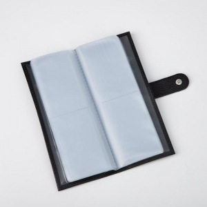 Визитница на кнопке, 2 ряда, 16 листов, цвет чёрный Визитница на кнопке, 2 ряда, 16 листов, цвет чёрный