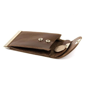 Зажим для купюр+монетница+карточки, н/к, коричн.тем.крейзи хорс Зажим для купюр+монетница+карточки, н/к, коричн.тем.крейзи хорс