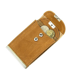 Зажим для купюр+монетница+карточки, н/к, коричневый светлый шора Зажим для купюр+монетница+карточки, н/к, коричневый светлый шора