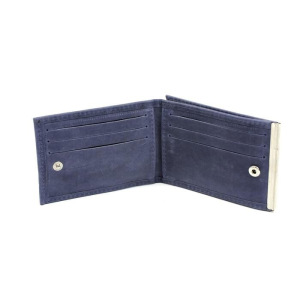 Зажим для купюр+монетница+карточки, н/к, синий крэйзи хорс Зажим для купюр+монетница+карточки, н/к, синий крэйзи хорс