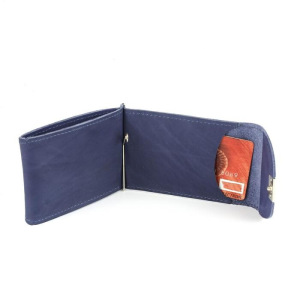 Зажим для купюр+монетница+карточки, н/к, синий шора Зажим для купюр+монетница+карточки, н/к, синий шора