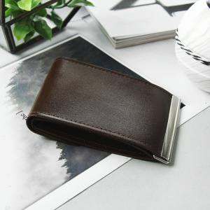 Зажим для купюр, отдел для монет, цвет коричневый Зажим для купюр, отдел для монет, цвет коричневый