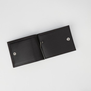 Зажим для купюр, с металлическим держателем, отдел для карт, наружный карман, цвет коричневый Зажим для купюр, с металлическим держателем, отдел для карт, наружный карман, цвет коричневый