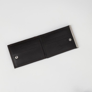 Зажим для купюр, с металлическим держателем, отдел для карт, наружный карман, цвет коричневый Зажим для купюр, с металлическим держателем, отдел для карт, наружный карман, цвет коричневый