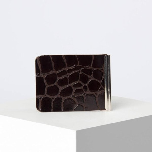 Зажим для купюр, с металлическим держателем, скат, цвет коричневый Зажим для купюр, с металлическим держателем, скат, цвет коричневый