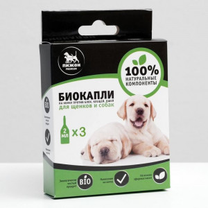 Биокапли &quot;ПИЖОН Premium&quot; для собак от блох и клещей, до 40 кг, 3х2 мл