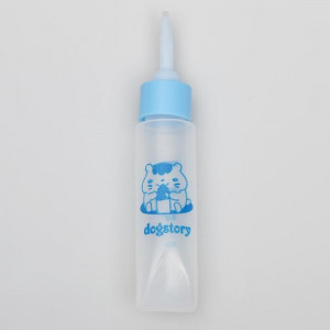 Бутылочка для вскармливания грызунов 30 мл с силиконовой соской (длинный носик), голубая