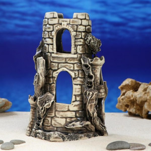 Декорация для аквариума &quot;Башня с маленькими башенками&#039;&#039;, 12 х 13 х 20 см, микс