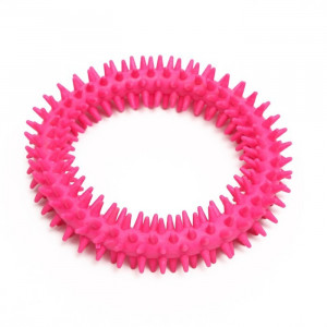 Игрушка для собак &quot;Кольцо с шипами&quot;, 12,5 см, розовая