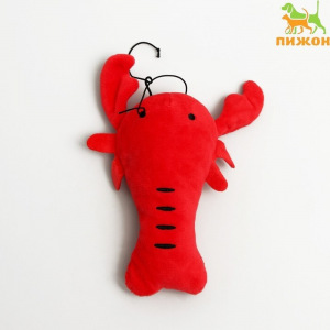 Игрушка для собак «Лобстер» со спрятанной пищалкой, 20-24 см, красный