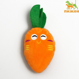 Игрушка для собак «Морковка» со спрятанной пищалкой, 15-18 см