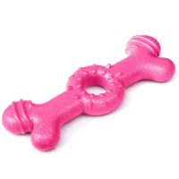 Игрушка для собак Triol AROMA "Кость", TPR, аромат клубники, 14 см, розовая