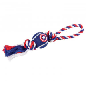 Игрушка для собак Triol Marvel &quot;Капитан Америка. Верёвка и мяч&quot;, 7 х 35 см