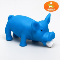 Игрушка хрюкающая "Веселая свинья" для собак, 15 см микс цветов