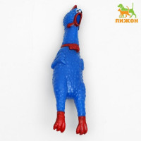 Игрушка пищащая "Курица" малая для собак, 16,5 см, ярко-синяя