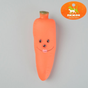 Игрушка пищащая &quot;Морковка&quot; для собак, 12 см, оранжевая