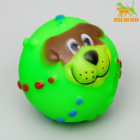 Игрушка пищащая "Мяч Джим"для собак, 6 см, микс