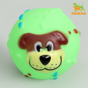 Игрушка пищащая &quot;Мяч Джим&quot; для собак, 6 см, зеленый