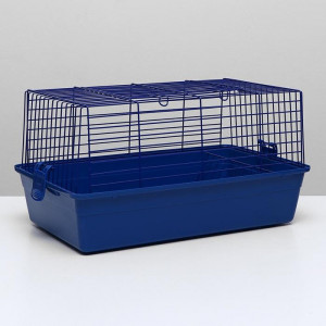 Клетка для кроликов с сенником, 60 х 36 х 32 см, синий