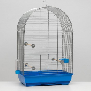 Клетка для птиц &quot;Пижон&quot; №101, хром , укомплектованная, 41х30х65 см, бирюзовая