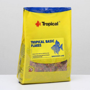 Корм для рыб Tropical Basic Flakes в виде хлопьев, 1 кг