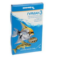 Корм для рыб ЗООМИР "Гурман-3" деликатес 3 мм, коробка, 30 г