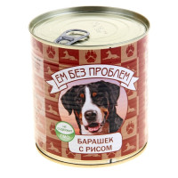 Корм для собак "ЕМ БЕЗ ПРОБЛЕМ", барашек с рисом, ж/б, 750 гр