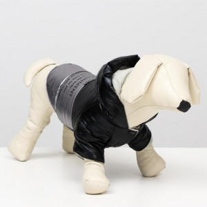 Куртка для собак &quot;Космонавт&quot;, размер XS (ДС 17, ОШ 18-22 ОГ 27-32), чёрно-серебряная