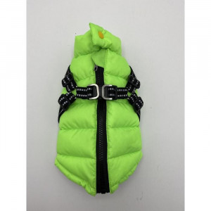Куртка для собак со шлейкой, размер 10 (ДС 25 см, ОГ 34 см, ОШ 24 см), салатовая