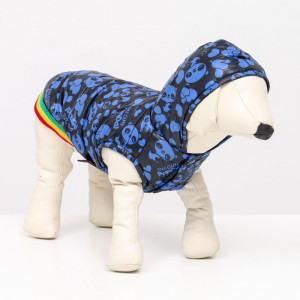 Курточка для собак &quot;Пятнашки&quot;, размер 8 (ДС 63, ОШ 53, ОГ 88 см), синяя
