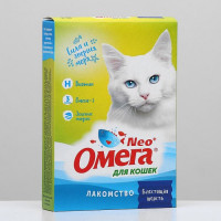 Лакомство Омега Neo для кошек, биотин/таурин, 90 табл