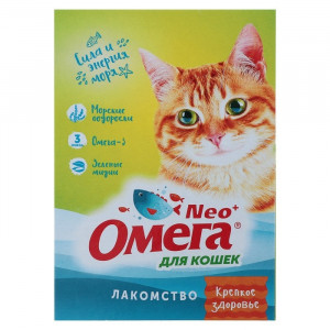 Лакомство Омега Neo для кошек, с морскими водорослями, 90 табл