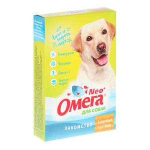 Лакомство Омега Nео+ &quot;Здоровые суставы&quot; для собак, с глюкозамином и коллагеном, 90 табл